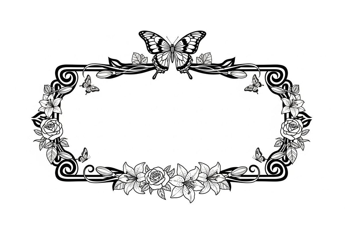 Butterfly Floral Frame SVG Bundle, an Illustration by Creativeshirt (Photo 29 of 31)