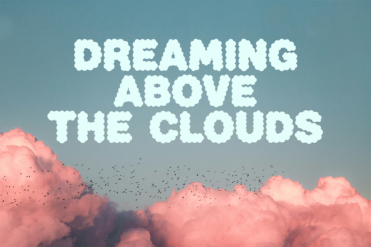 Cloud Puff Font, a Symbol Font by gafaroff studio (Photo 7 of 8)
