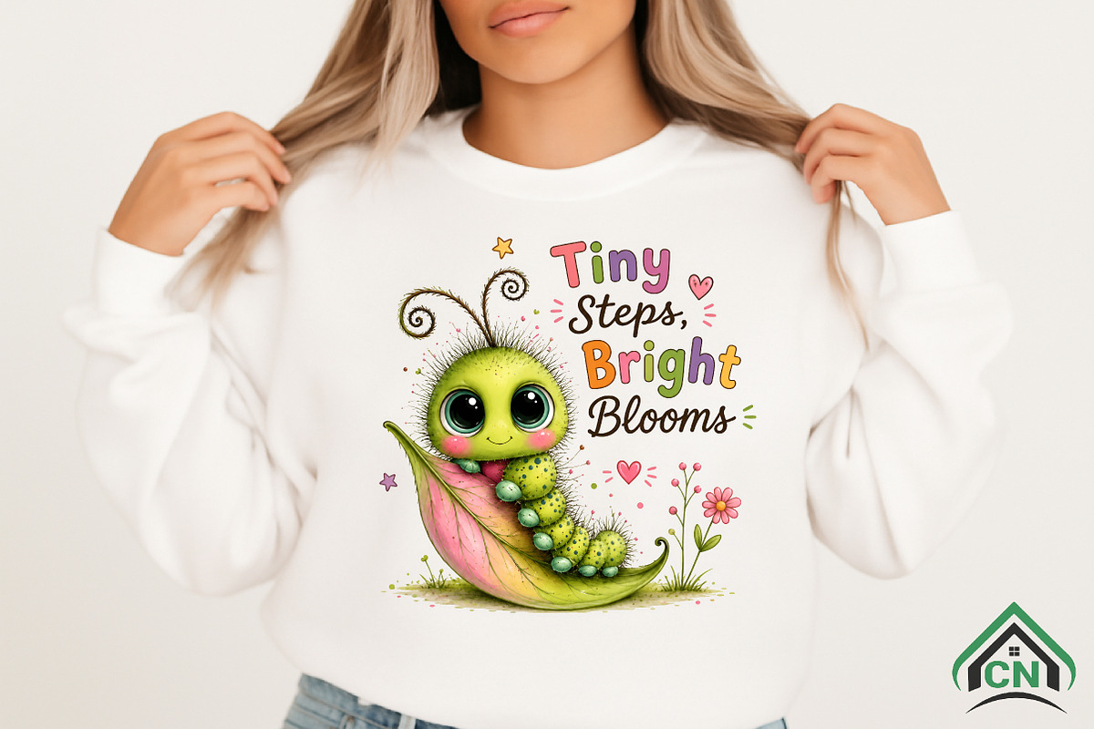 Tiny Steps Bright Blooms Caterpillar, a Seasonal Illustration by Craft Nest (Photo 2 of 3)