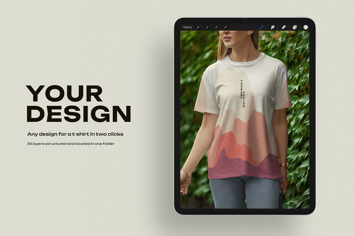 7 Mockups T-Shirt for Procreate, a Shirt Mockup by Grow Design Craft Studio
