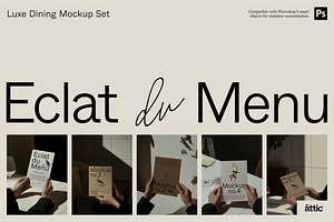 Eclat Du Menu: Luxe Dining Mockups