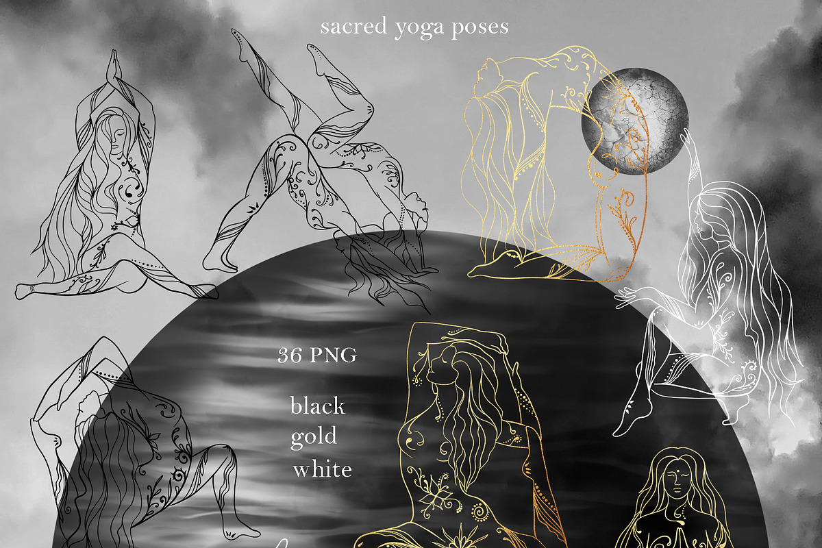 SACRED GALAXY YOGA. MAGICAL BUNDLE, an Illustration by ArtOLB (Photo 2 of 12)