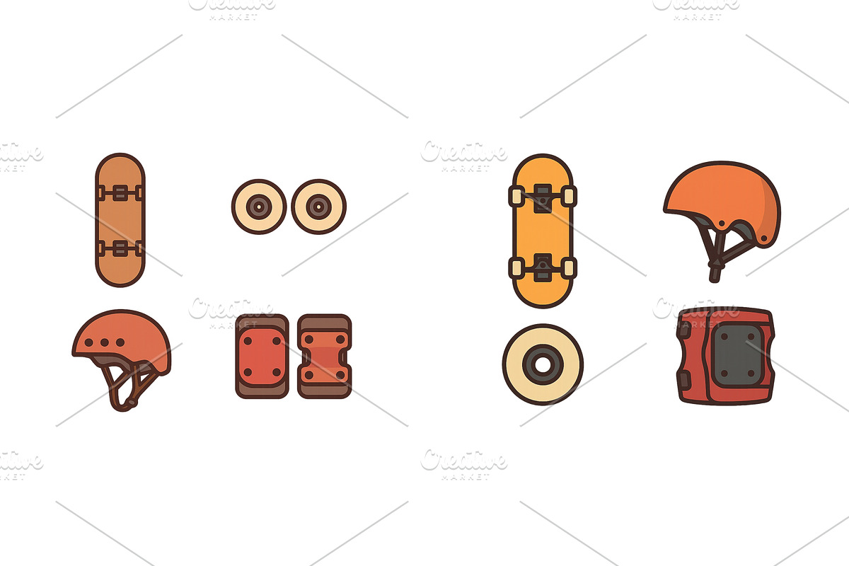 Colorful skateboard gear including, a Sport Illustration by ZinetroN