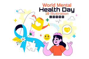 10 World Mental Health Day, a Healthcare Illustration by denayunebgt