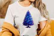 Watercolor Purple Christmas Tree  Cl, an Illustration by SVGArt (Thumbnail 5 of 8)