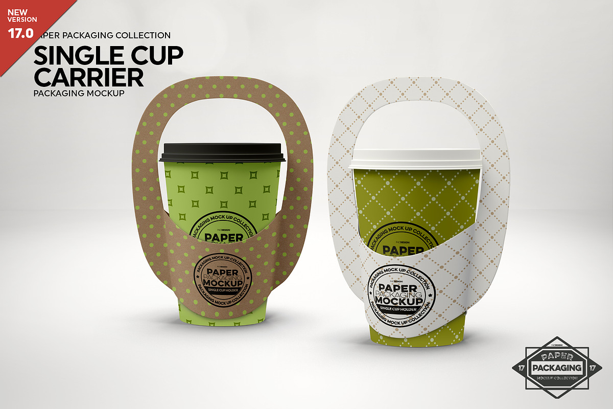 Single Cup Paper Carrier Mockup, a Cups & Container Mockup by INCDesign (Photo 1 of 7)