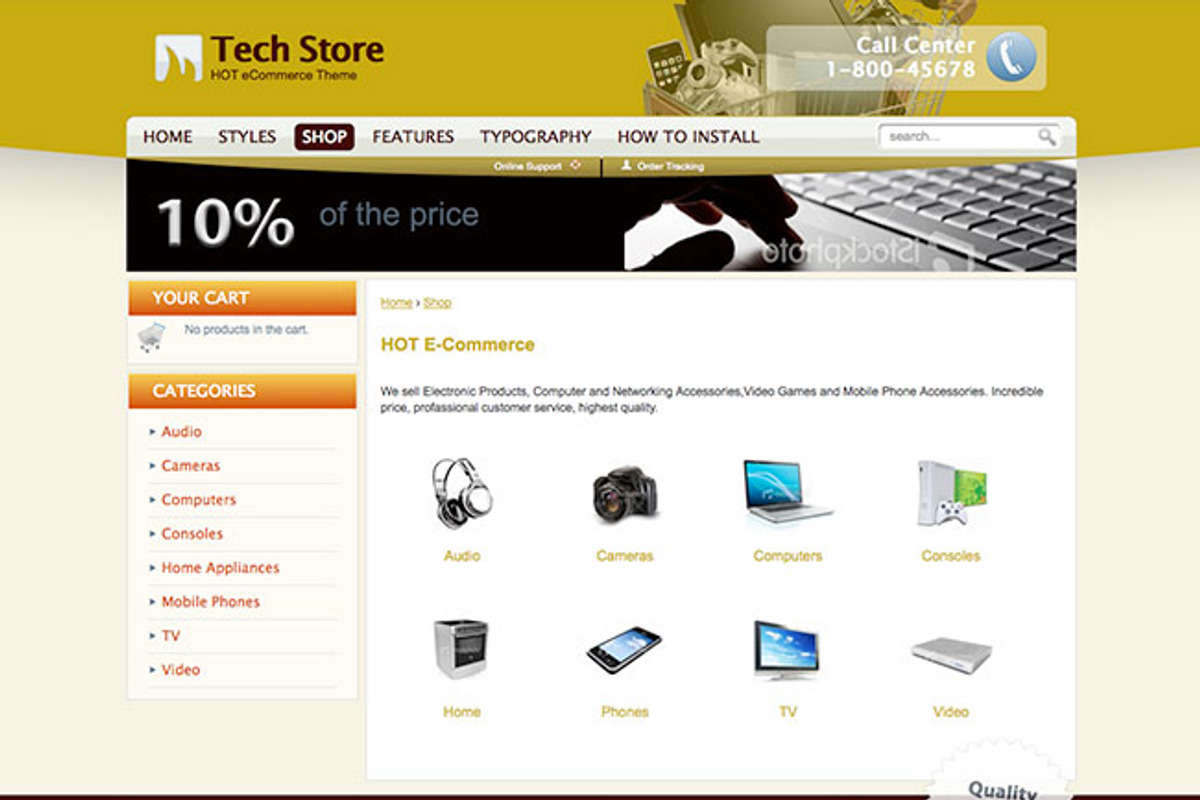 Hot Ecommerce, a WordPress Template by hot-themes (Photo 2 of 5)