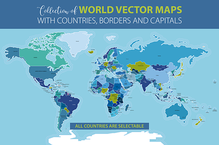 Collection of World Vector Maps, an Education Illustration by ÁRTICA