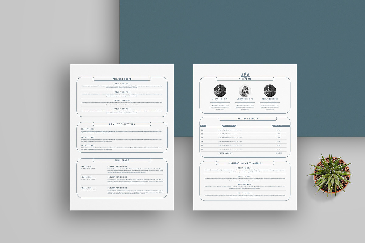 Project Plan | Word, Indesign, Canva, a Stationery Template by obayes (Photo 2 of 5)