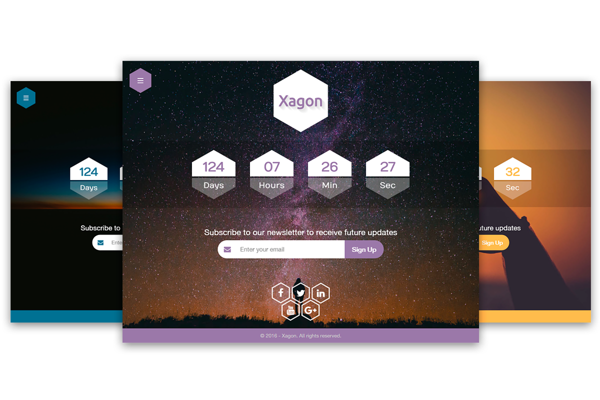 Xagon - Responsive Coming Soon, a Websites & App Template by TemplatesPRO