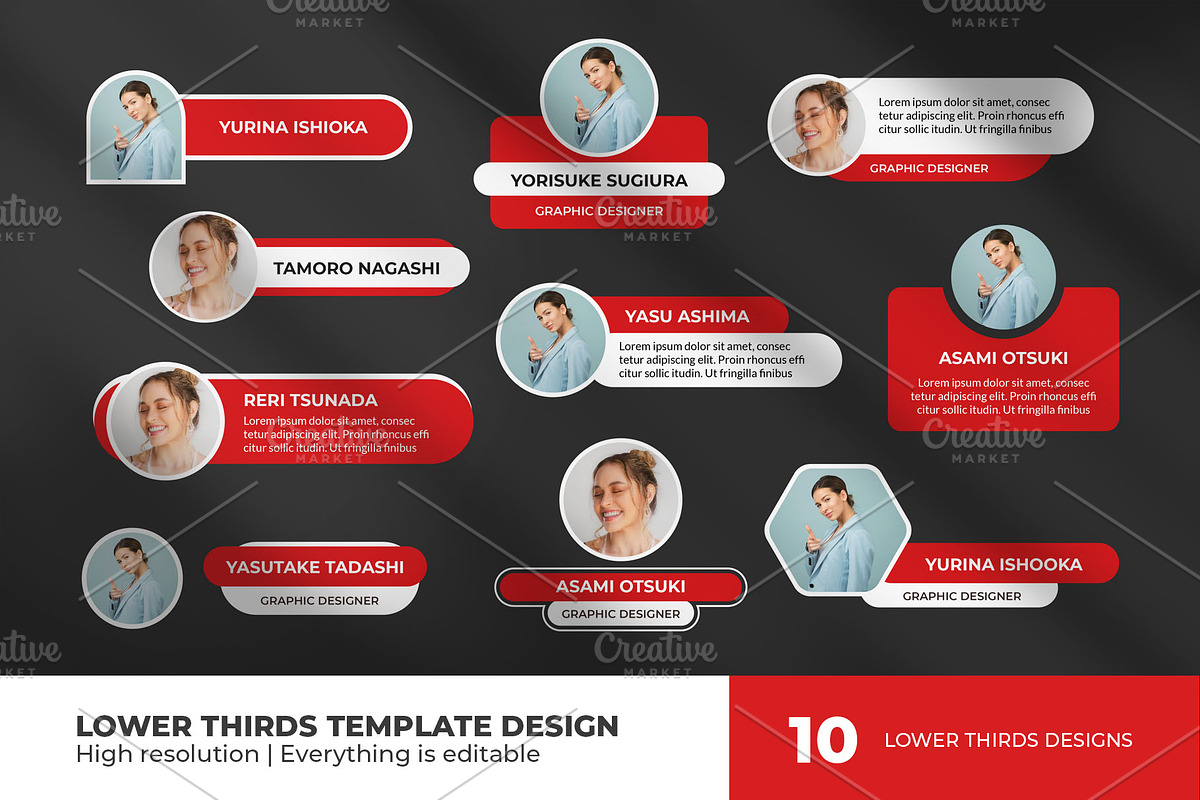 Lower Thirds Template with Photo, a Design Template by hekenostudio