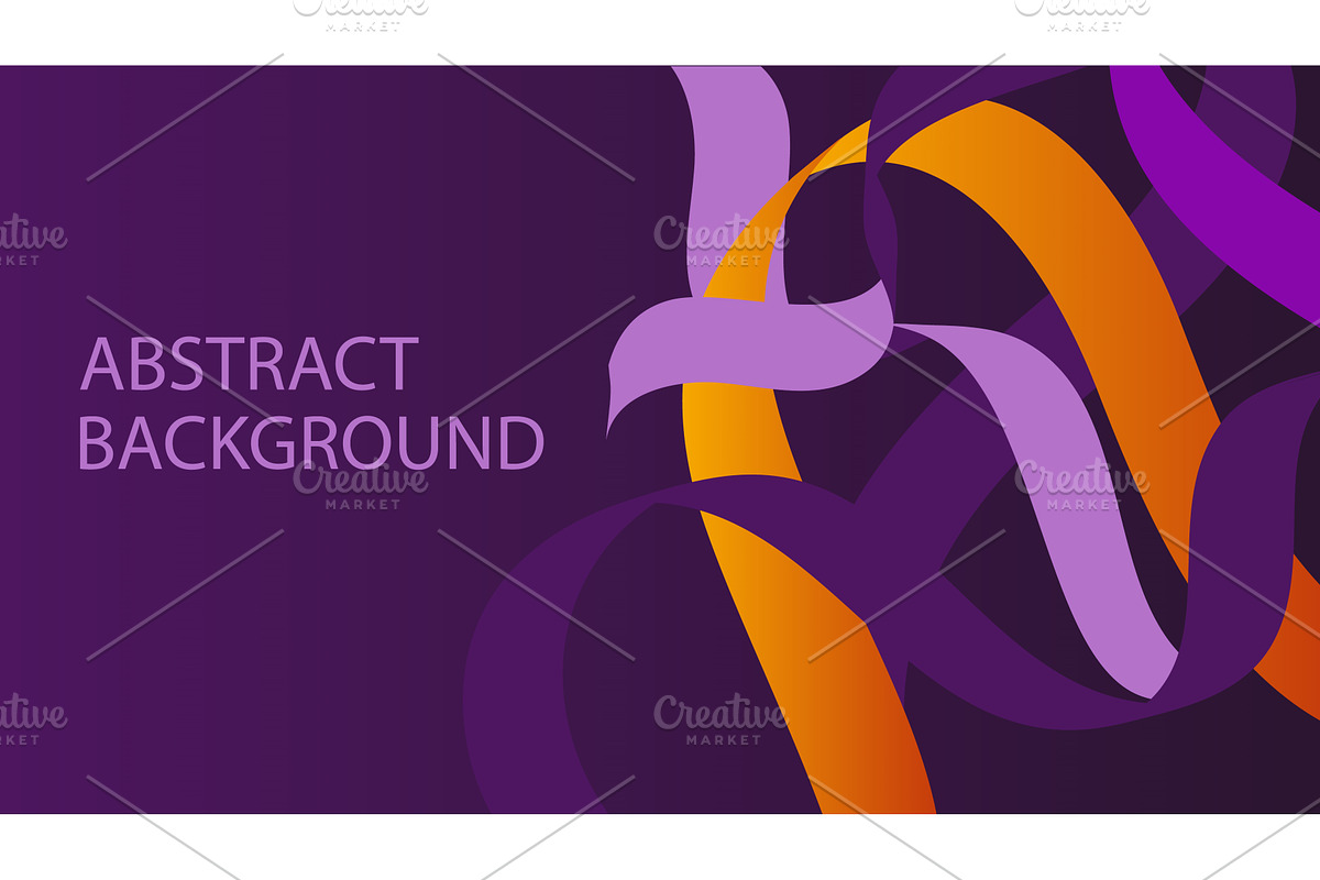 Banner with wavy ribbon shapes, an Illustration by JeanBet