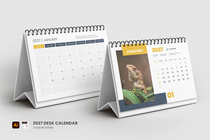 2027 Desk calendar, a Stationery Template by Tanmoy Topu