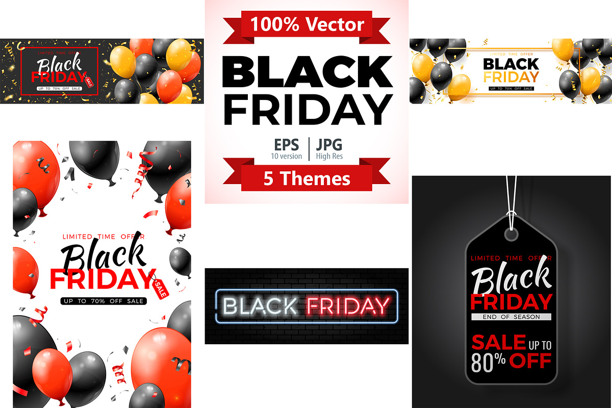 Black Friday Sale Banners, a Decorative Illustration by TAlex (Photo 1 of 6)