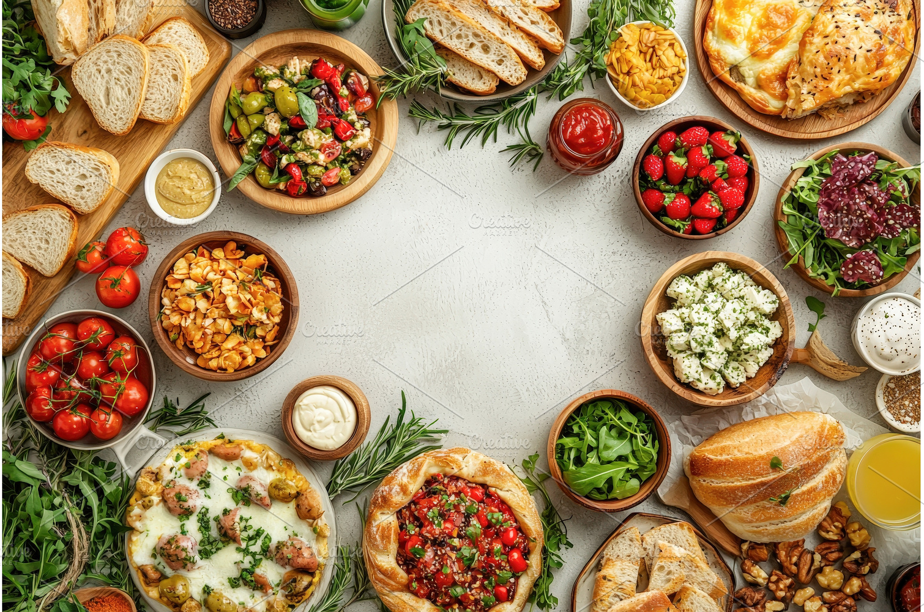 Assorted vegan dishes and fresh, a Food & Drink Photo by Rodica Ciorba