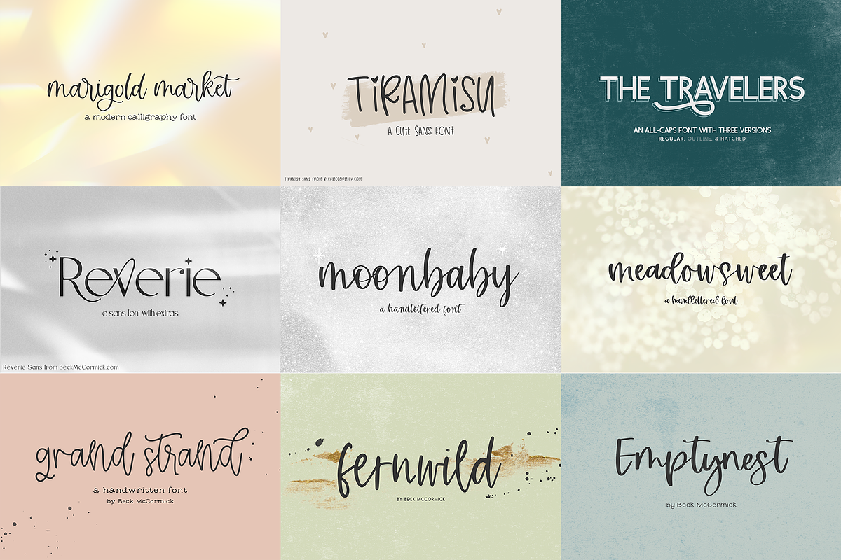 Handlettered Font Bundle, a Handwritten Font by Beck McCormick