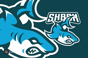 Angry Shark Mascot Logo