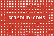 600 Solid Vector Icons, a Solid Icon by PixelBazaar (Thumbnail 1 of 4)