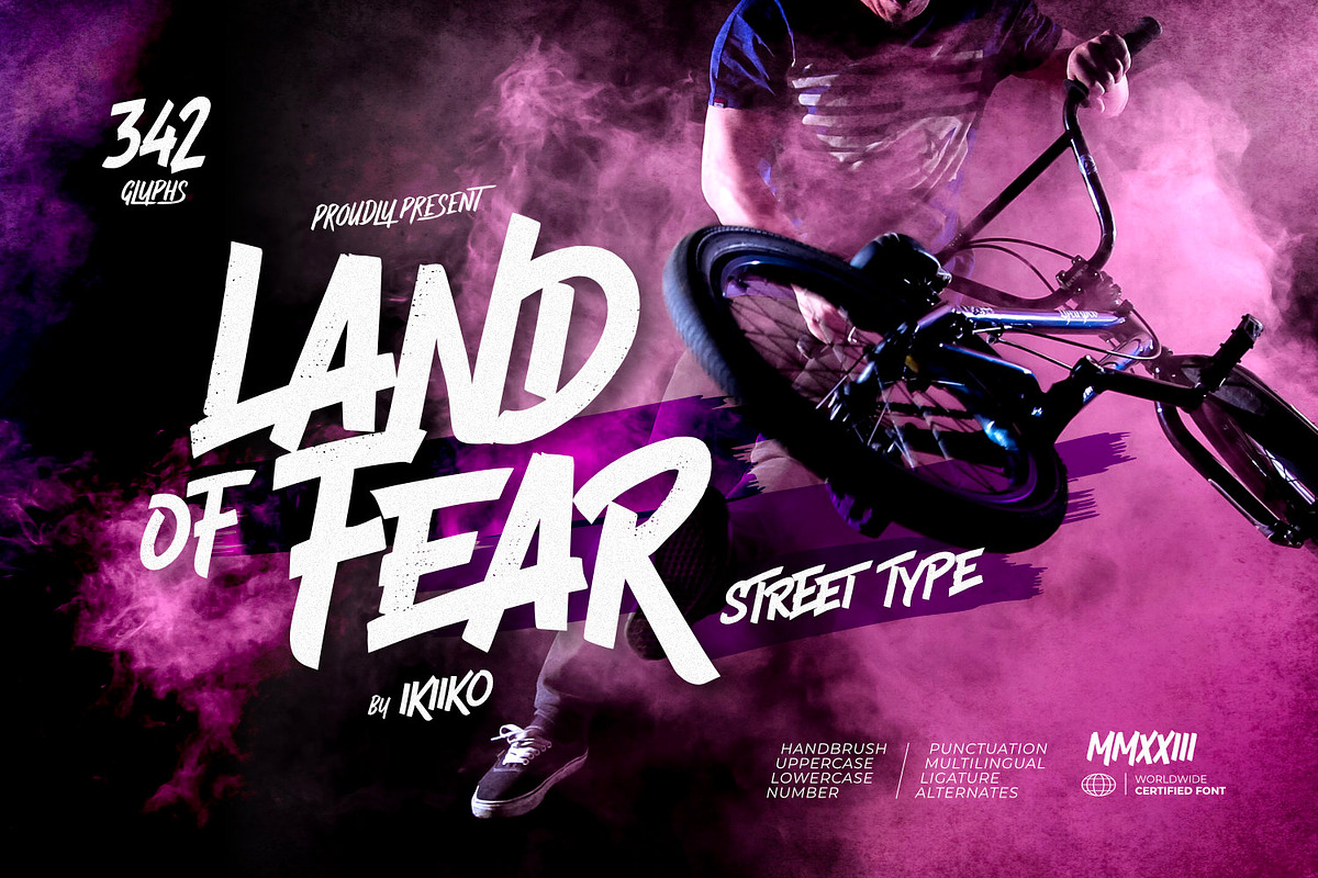 Land Of Fear - Street Type, a Handwritten Font by ikiiko (Photo 1 of 7)