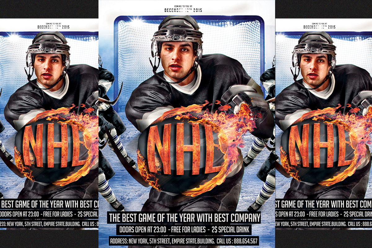 Ice Hockey Flyer, a Flyer Template by DSGraphicDesign