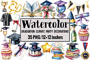 Graduation Clipart, Party Decoration, an Illustration by Design Market (Thumbnail 1 of 4)