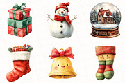 Christmas Elf Watercolor Clipart, an Illustration by OK Design (Thumbnail 5 of 5)