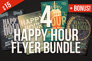 Happy Hour Flyer Bundle, a Flyer Template by plaxtico (Thumbnail 1 of 6)