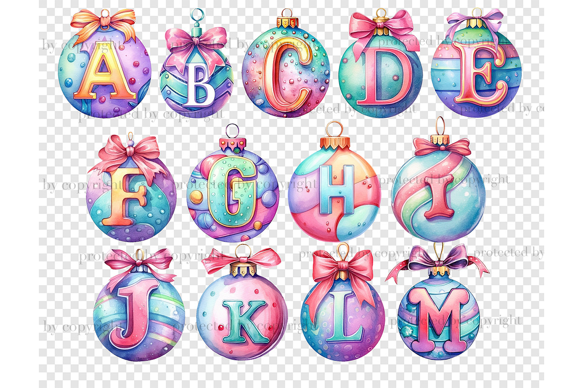 Pastel Christmas Alphabet | Xmas, a Decorative Illustration by GlamArtZhanna (Photo 4 of 5)