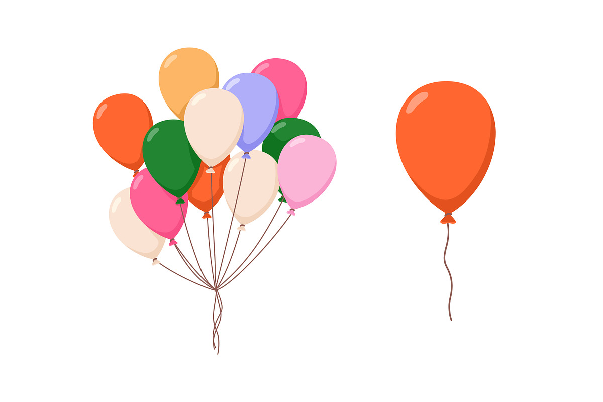 Holiday air balloons flying up set, an Object Illustration by Good Studio (Photo 6 of 10)