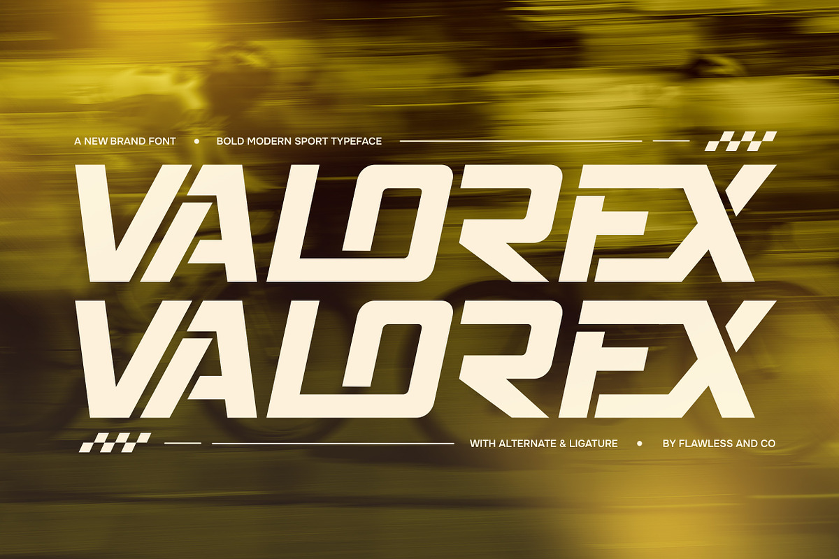 Valorex - Bold Sport Display Font, a Sans Serif Font by Flawless And Co (Photo 1 of 10)