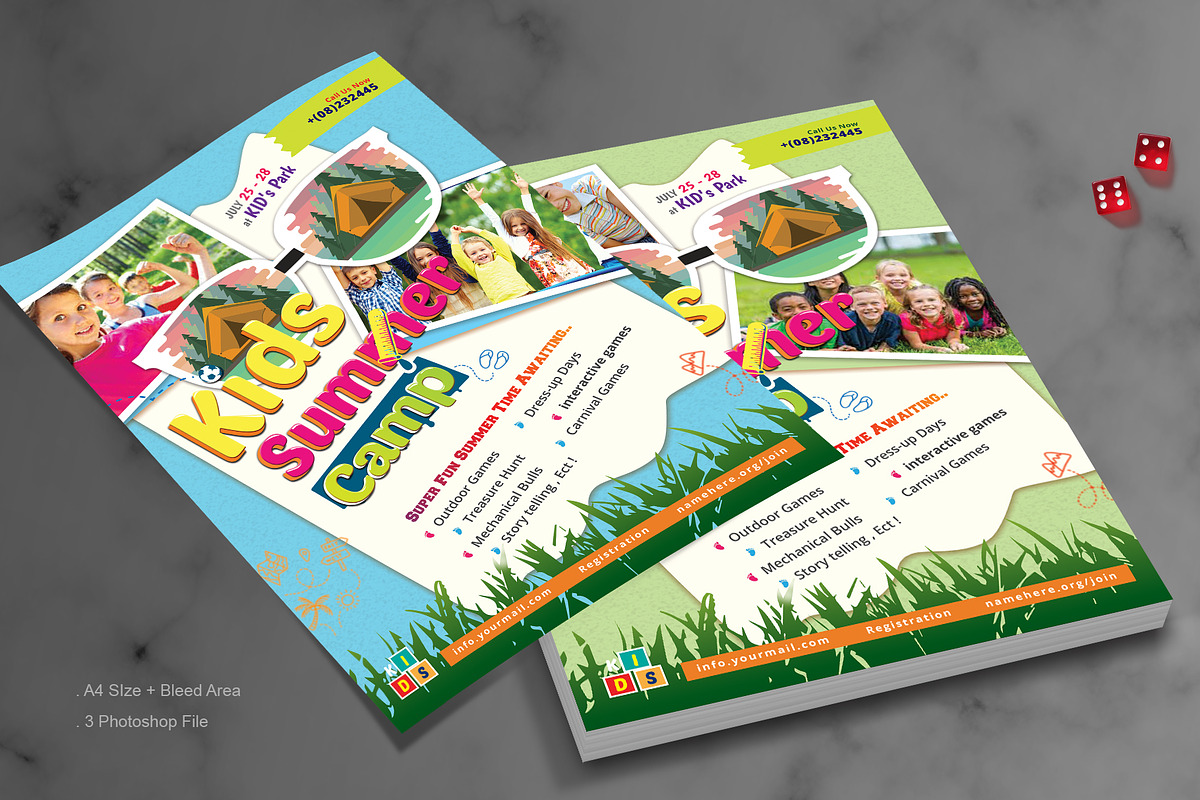 Kids Summer Camp Flyer Template, a Flyer Template by Pixavics (Photo 2 of 3)