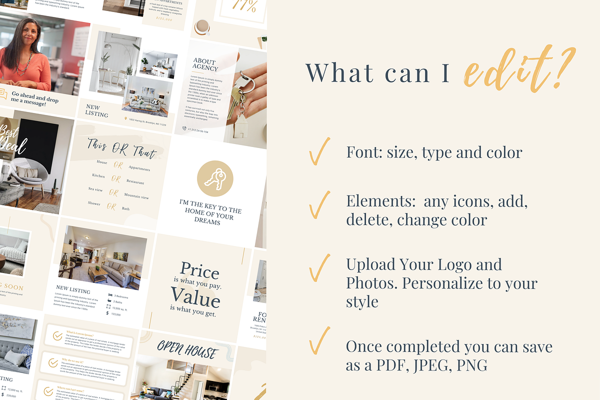 50 Canva Instagram Realtor Templates, a Social Media Template by Estatik Designs (Photo 8 of 9)