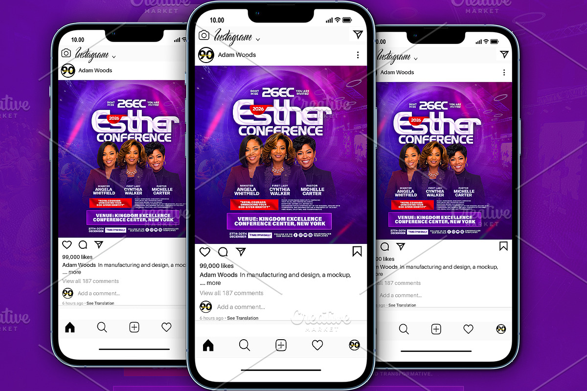 Esther Conference Church Flyer PSD, a Social Media Template by church flyer templates (Photo 8 of 11)