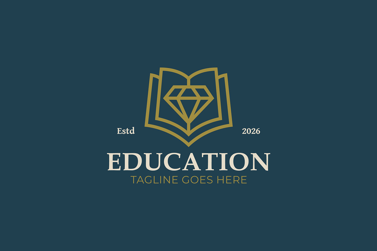 Education Book Diamond Luxury Logo, a Branding & Logo Template by Signatoro (Photo 1 of 3)
