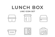 Set line icons of lunch box, an Outline Icon by motorama (Thumbnail 1 of 2)