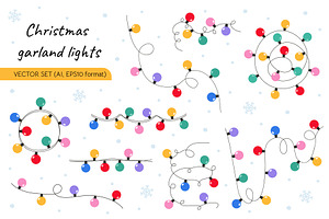 Christmas holiday garland lights set