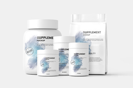 Supplement /Protein Jar Label Mockup, a Cups & Container Mockup by Toasin Studio