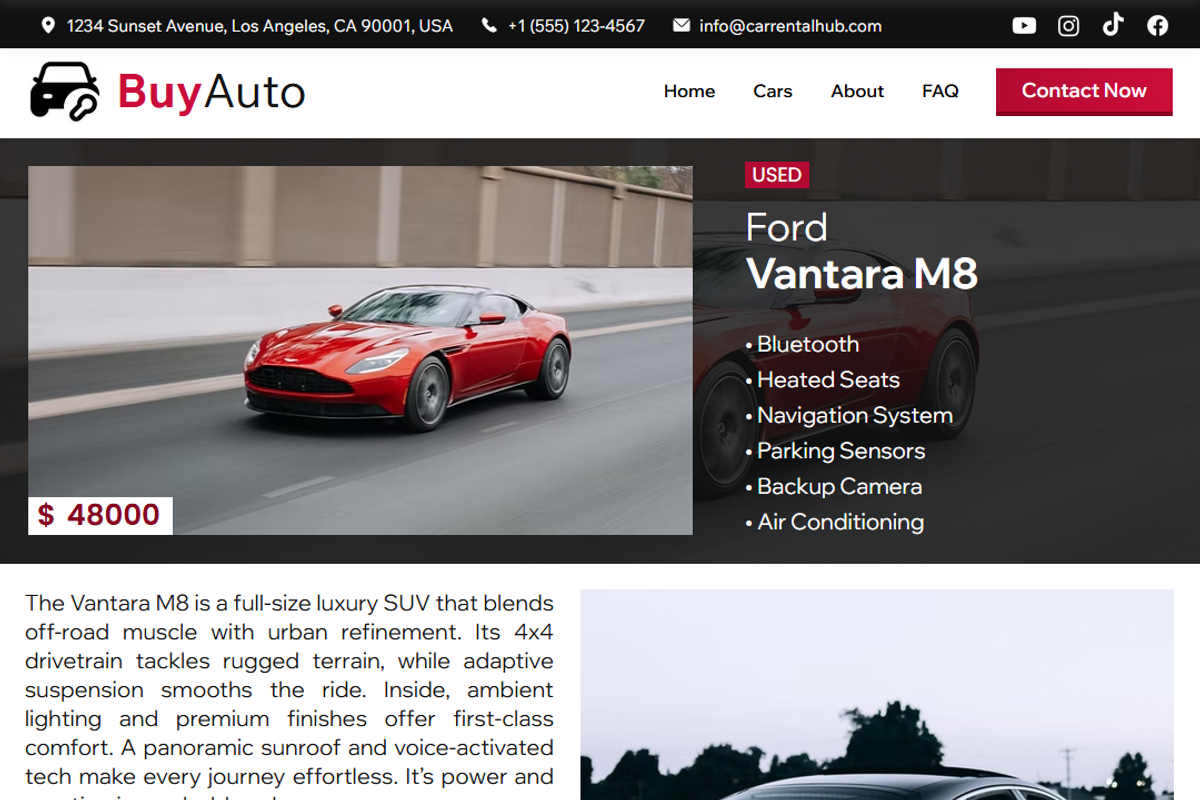 Car Dealer & Showroom Website, a Wix Template by Kitteeh (Photo 9 of 11)