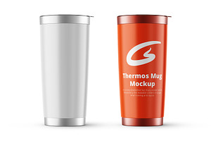 Thermos Mug Mockup, a Cups & Container Mockup by GraphicsPixel