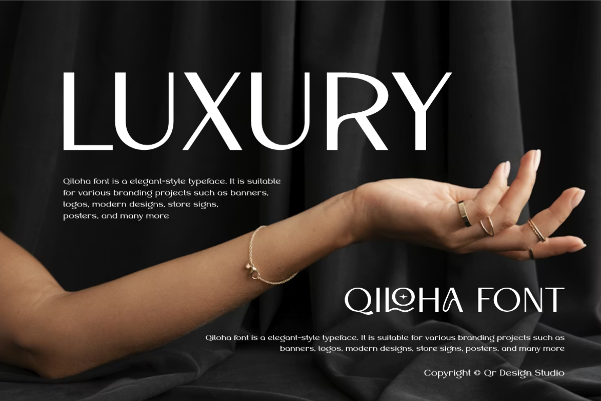 Qiloha - Elegant Brand Fashion Font, a Sans Serif Font by QR Design Studio (Photo 3 of 13)