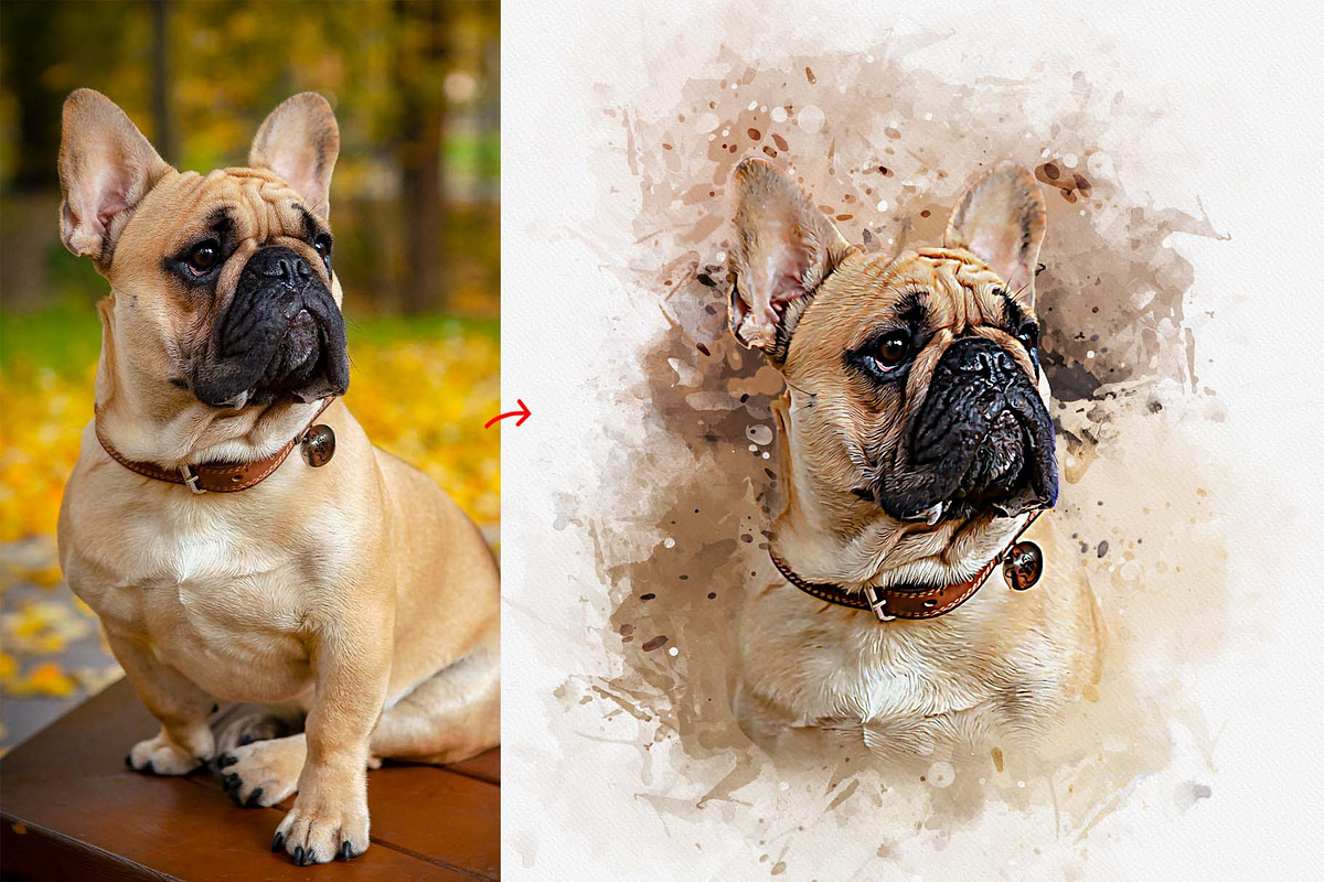 Dog Photo to Paint Photoshop Action, an Action Add-On by MRI STUDIO (Photo 2 of 5)