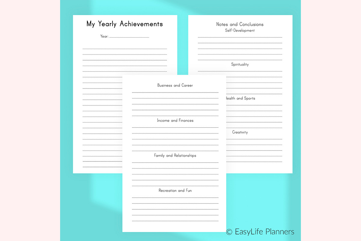 Goals Planner for Mini Happy PDF, a Stationery Template by EasyLifePlanners (Photo 7 of 7)