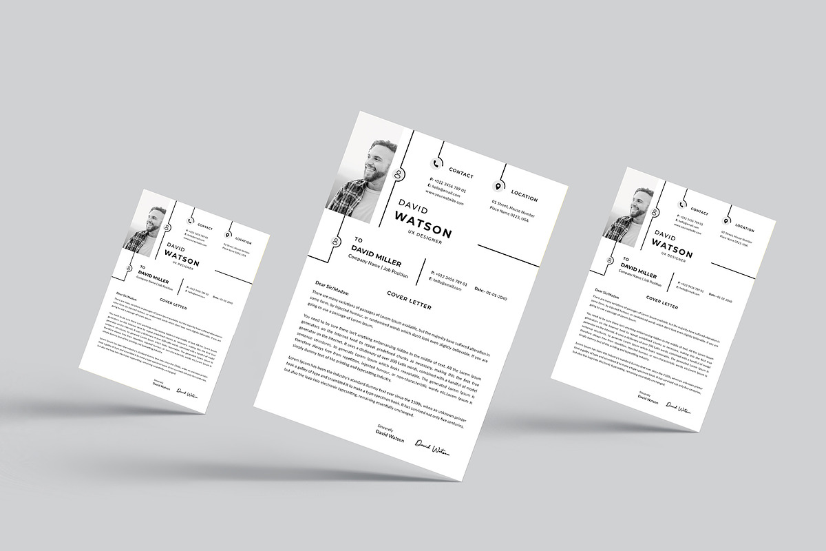 cv resume word and canva template, a Resume Template by mijli (Photo 2 of 4)