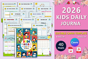 2026 Kids Daily Journal Canva, a Stationery Template by Designmela01 (Thumbnail 1 of 7)