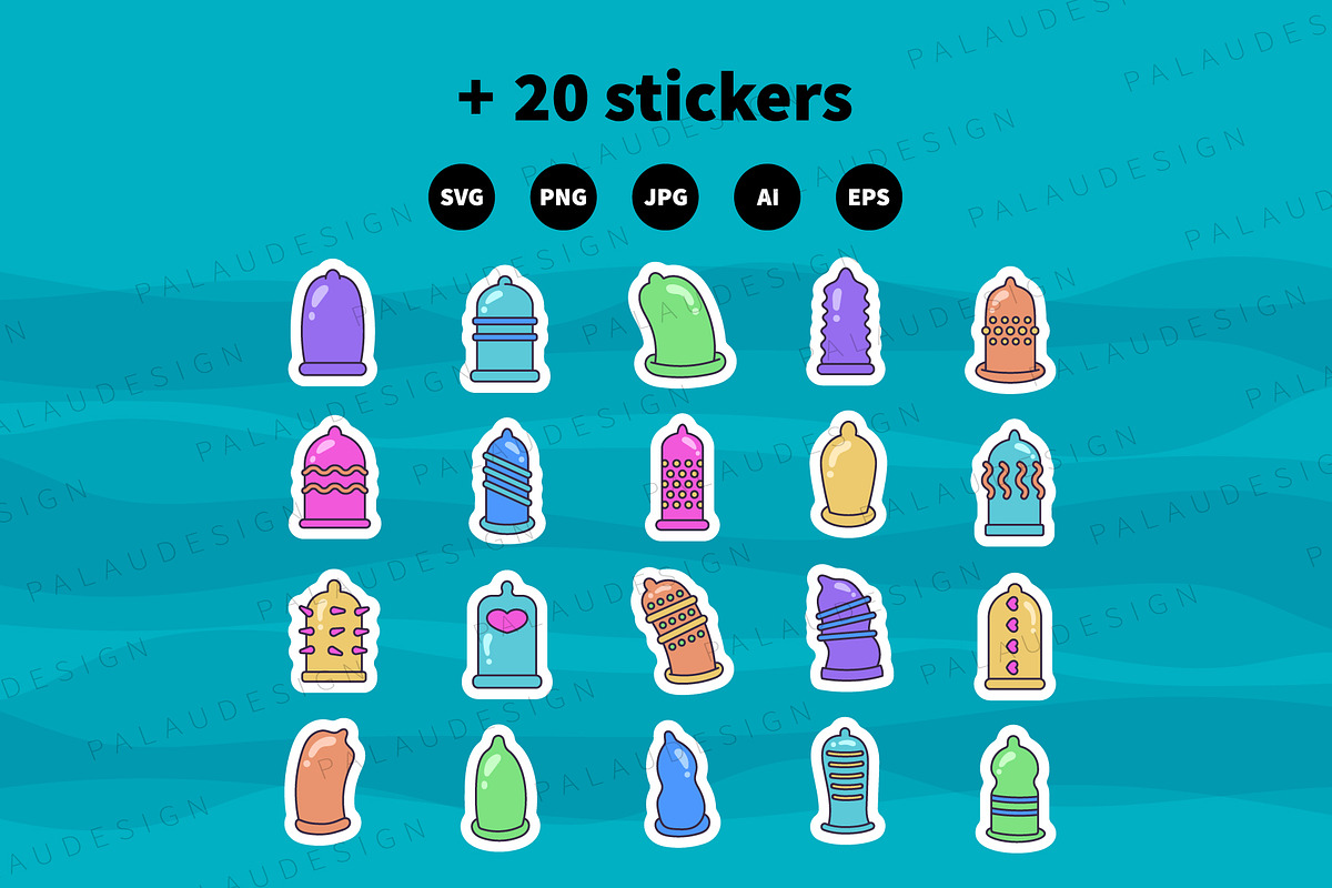 Condoms Multicolored Protection Art, an Object Illustration by Palau (Photo 5 of 11)