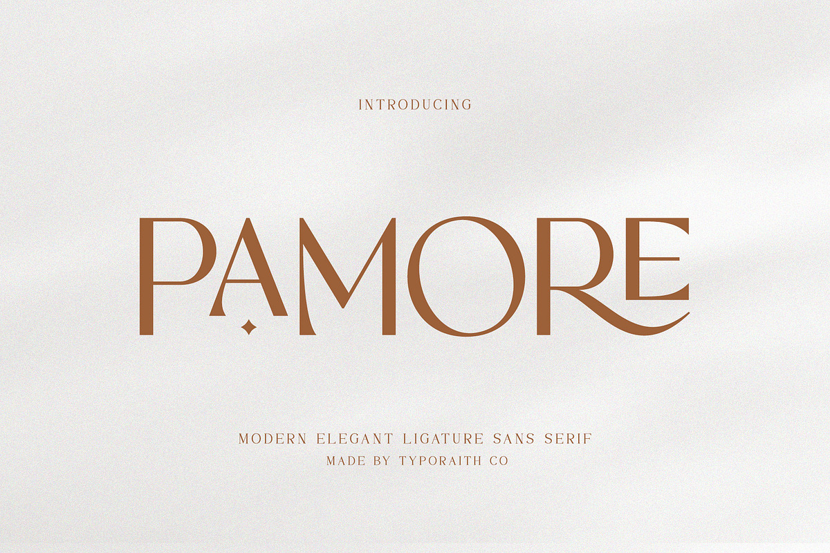 Pamore | Elegant Ligature Sans Serif, a Sans Serif Font by Typoraith Co (Photo 1 of 13)