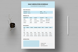 Medication Schedule Template, a Stationery Template by MightyDesign