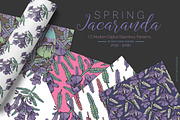 Spring Jacaranda Seamless Patterns, a Pattern Graphic by Sketchbook Designs (Thumbnail 3 of 9)