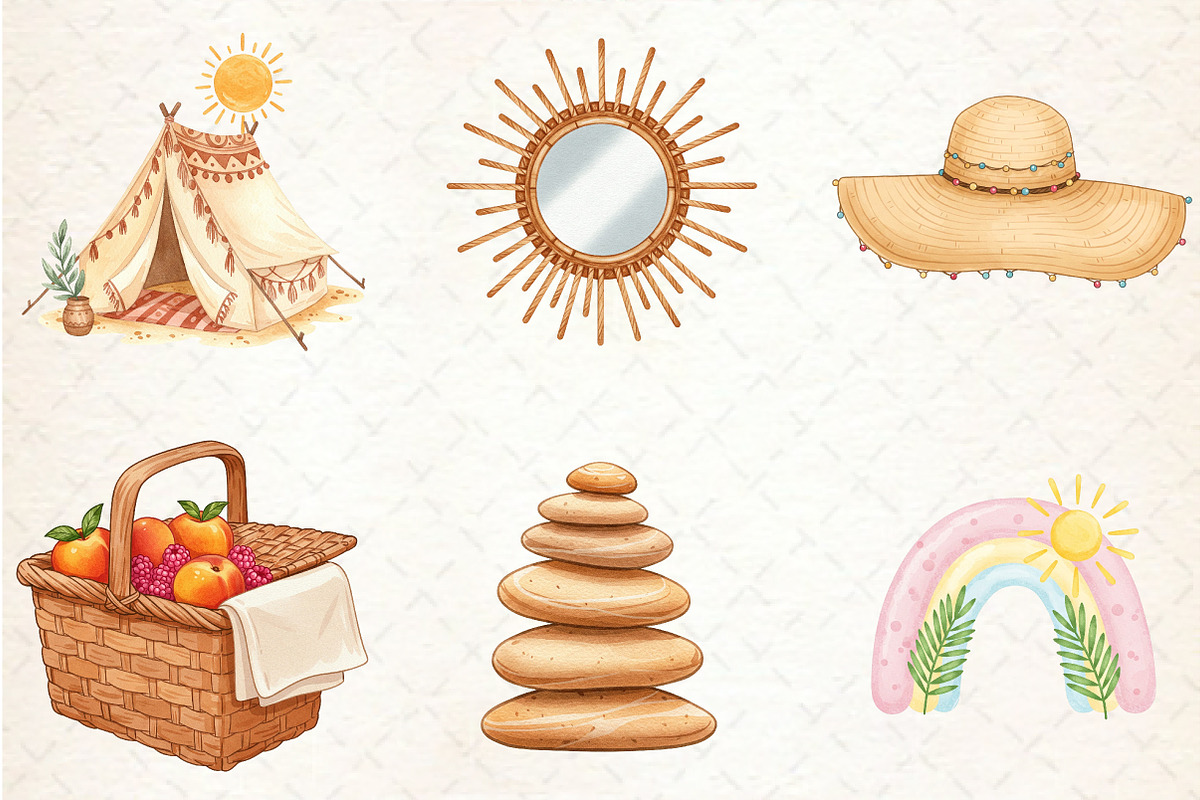 Watercolor Summer Clipart, an Illustration by Libby Wishes (Photo 2 of 8)