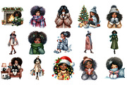 Black Girl Winter Evening Clipart, an Illustration by Designking (Thumbnail 2 of 5)